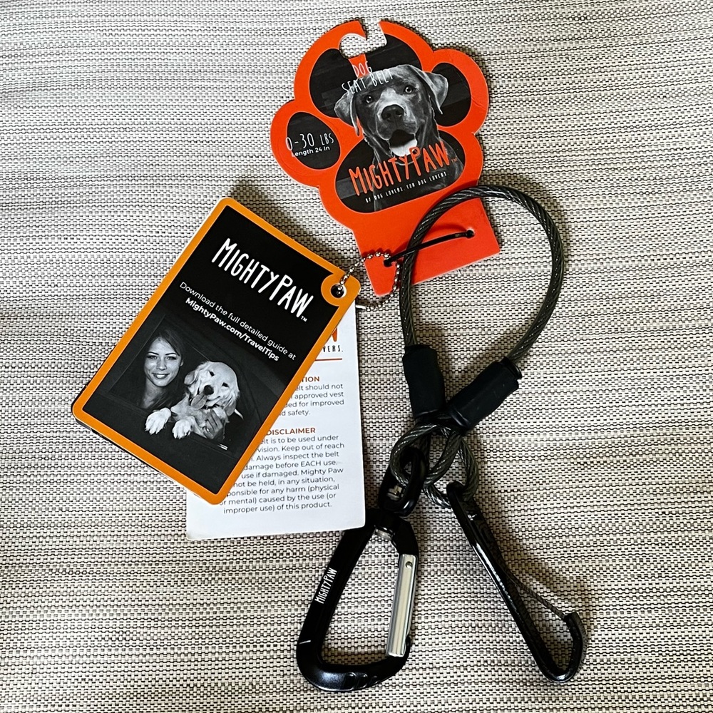 Mighty Paw Chew Proof Safety Car seat Belt for dogs 16” Up To 30 Lbs NEW
